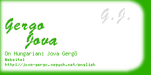 gergo jova business card